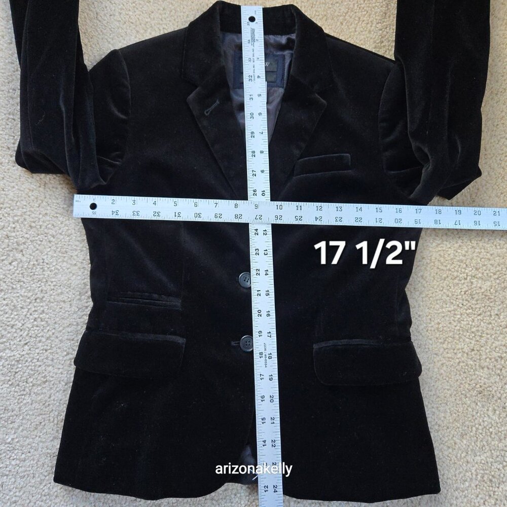 NWOT J. Crew Velvet Schoolboy Blazer Black Size 2 - Picture 7 of 12